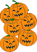 Citrouilles malicieuses aux visages grincheux